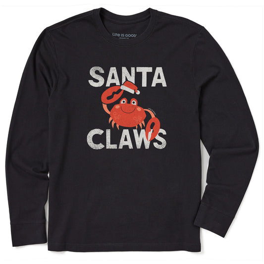 Men's Santa Claws Crab Long Sleeve Crusher Tee