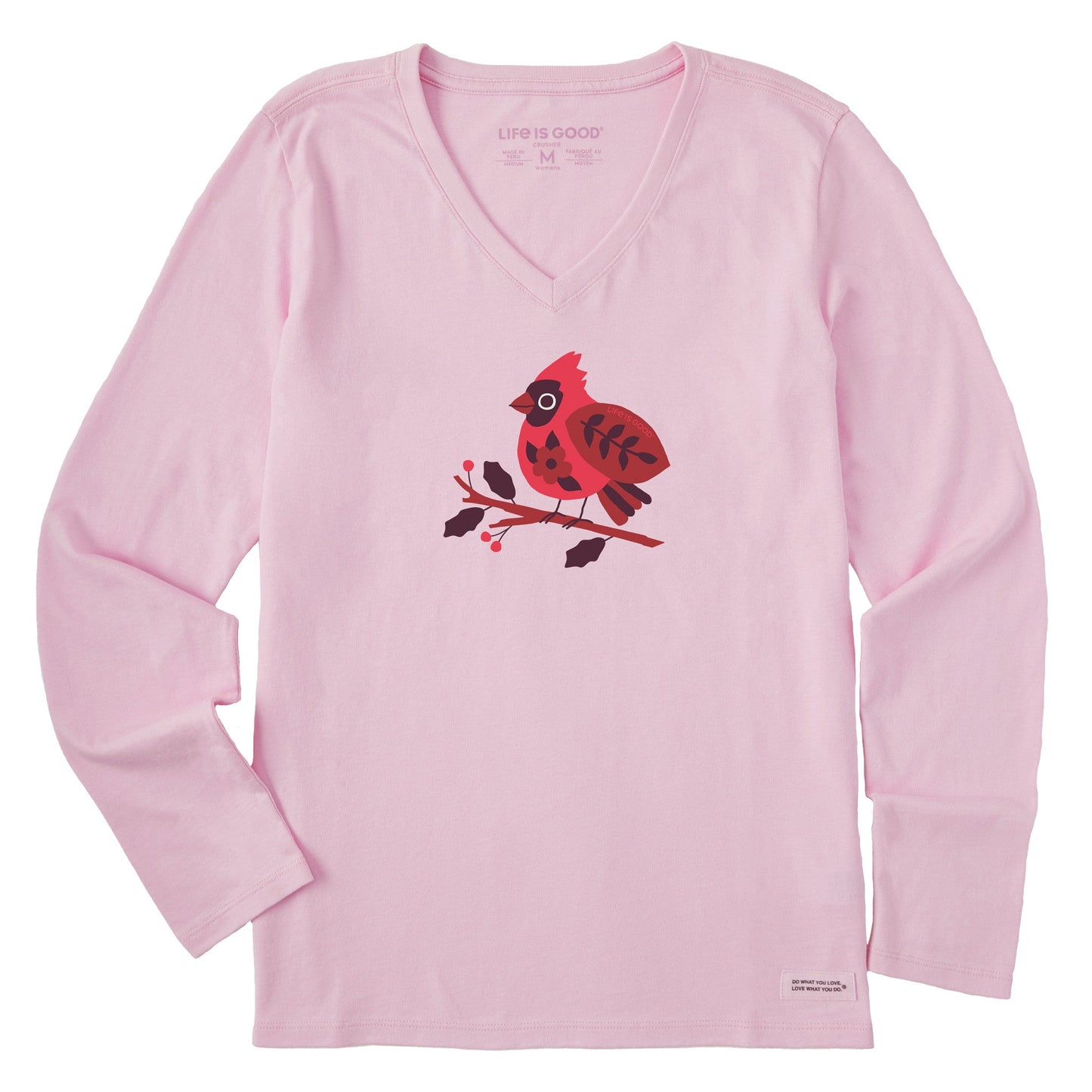 Women's Chubby Cardinal Long Sleeve Crusher Vee