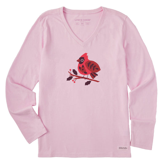 Women's Chubby Cardinal Long Sleeve Crusher Vee