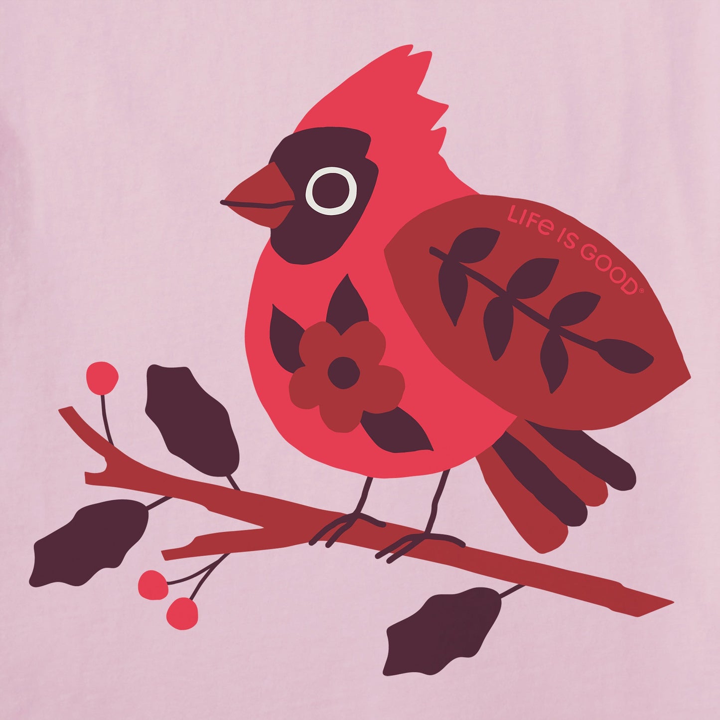 Women's Chubby Cardinal Long Sleeve Crusher Vee