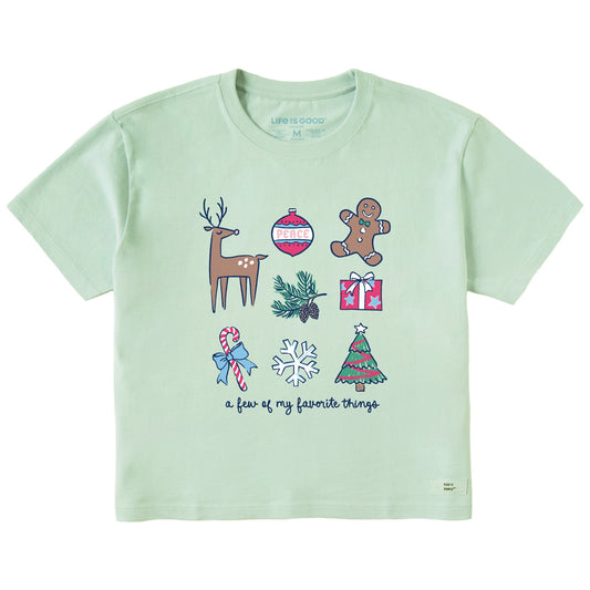 Women's A Few of my Favorite Christmas Things Short Sleeve Crusher Boxy Tee