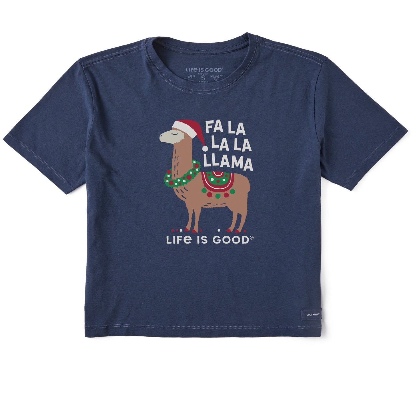 Women's Fa la la la Llama Short Sleeve Crusher Boxy Tee