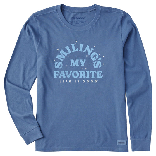 Women's Smiling's My Favorite Long Sleeve Crusher Tee