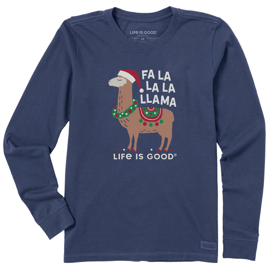 Women's Fa la la la Llama Long Sleeve Crusher Tee