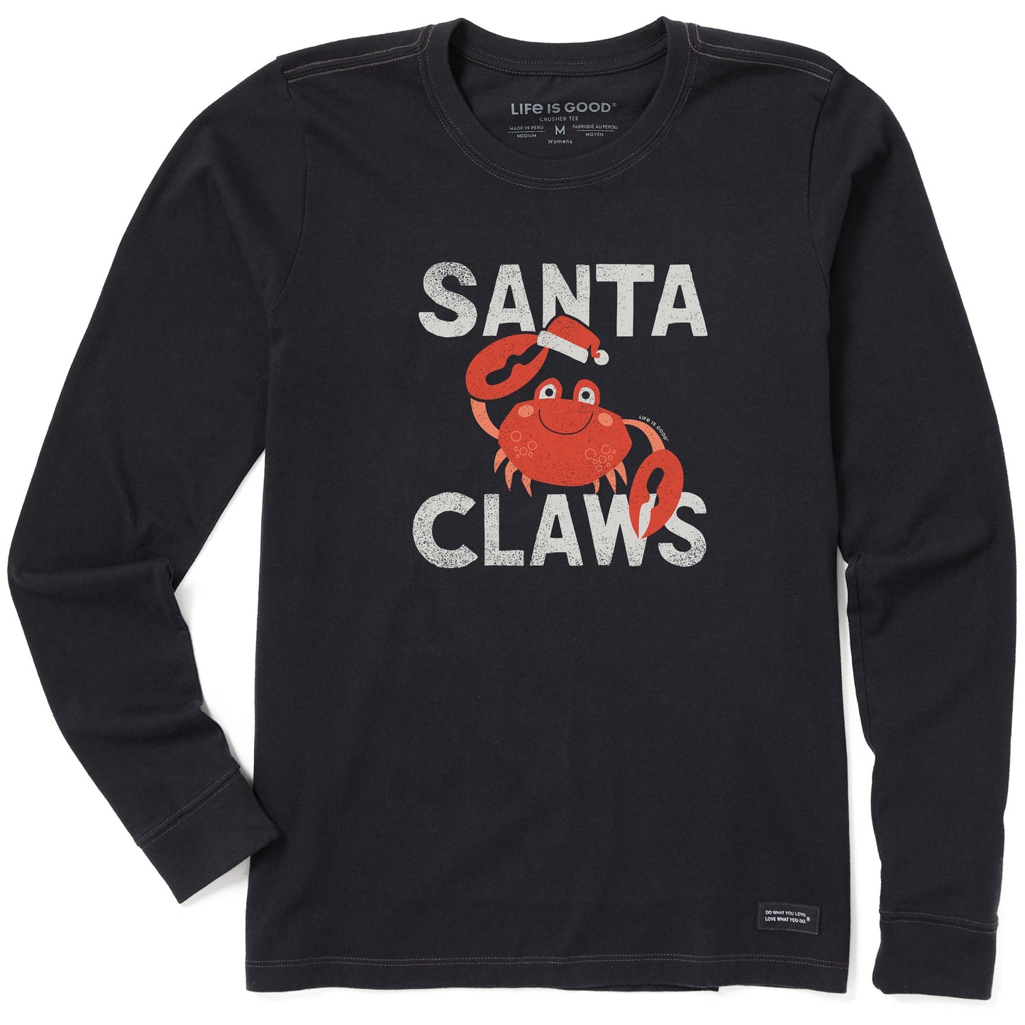 Women's Santa Claws Crab Long Sleeve Crusher Tee