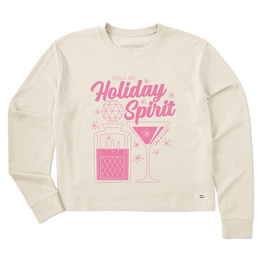 Women's Full of Holiday Spirit Long Sleeve Crusher Boxy Tee