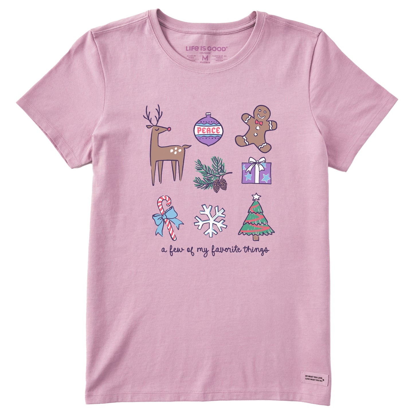 Women's A Few of my Favorite Christmas Things Short Sleeve Crusher Tee