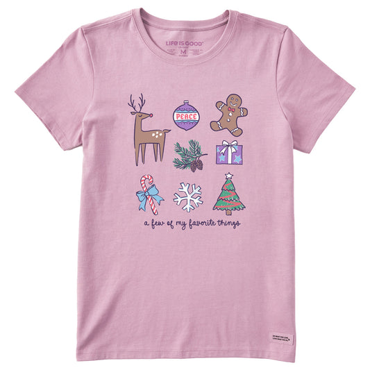 Women's A Few of my Favorite Christmas Things Short Sleeve Crusher Tee