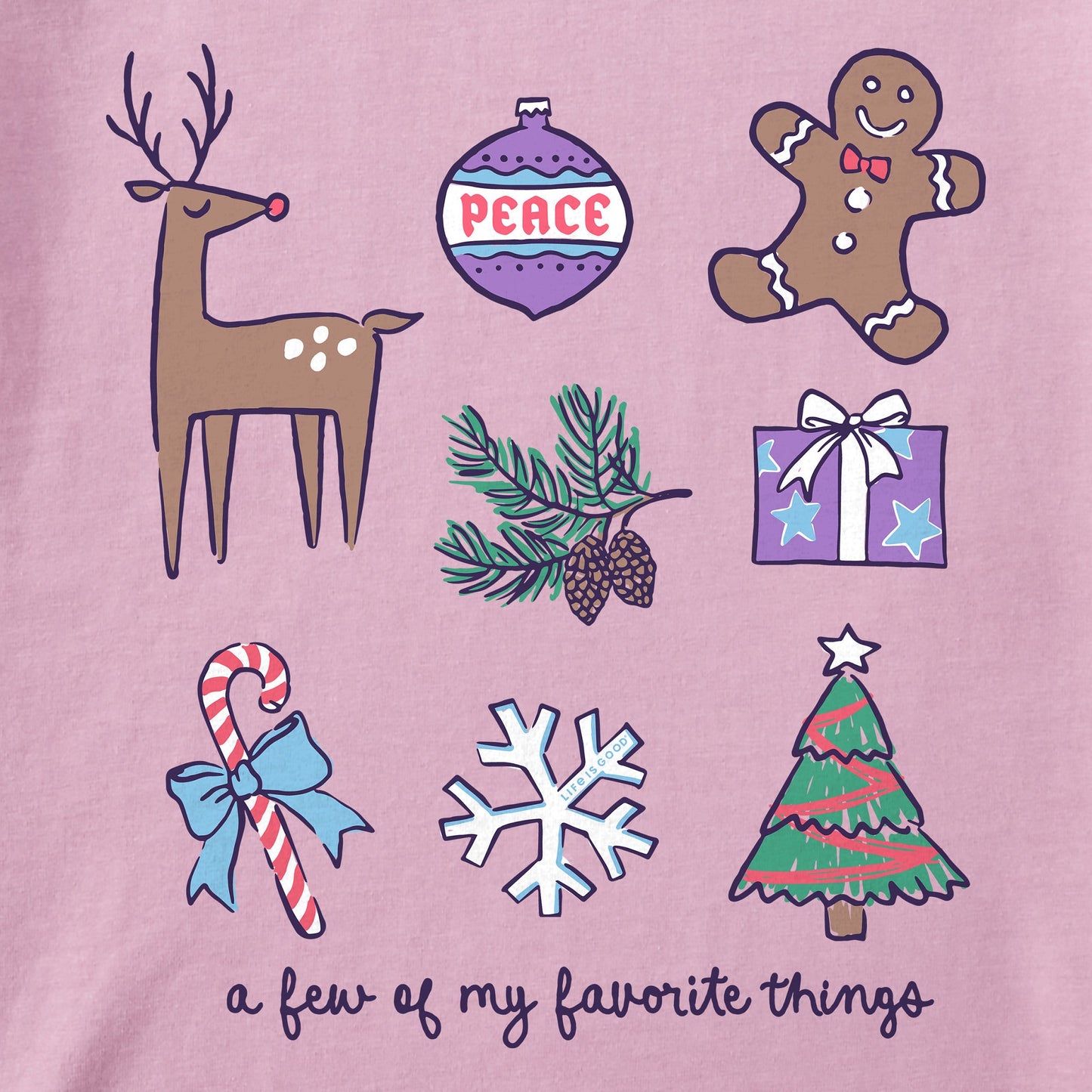 Women's A Few of my Favorite Christmas Things Short Sleeve Crusher Tee