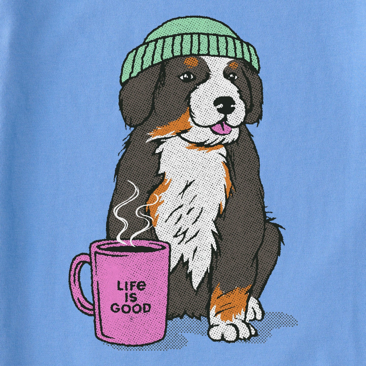 Women's Bernese Puppy with Mug Long Sleeve Crusher Tee