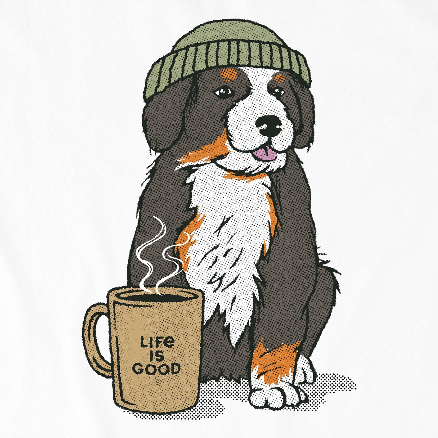 Women's Bernese Puppy with Mug Long Sleeve Crusher Tee