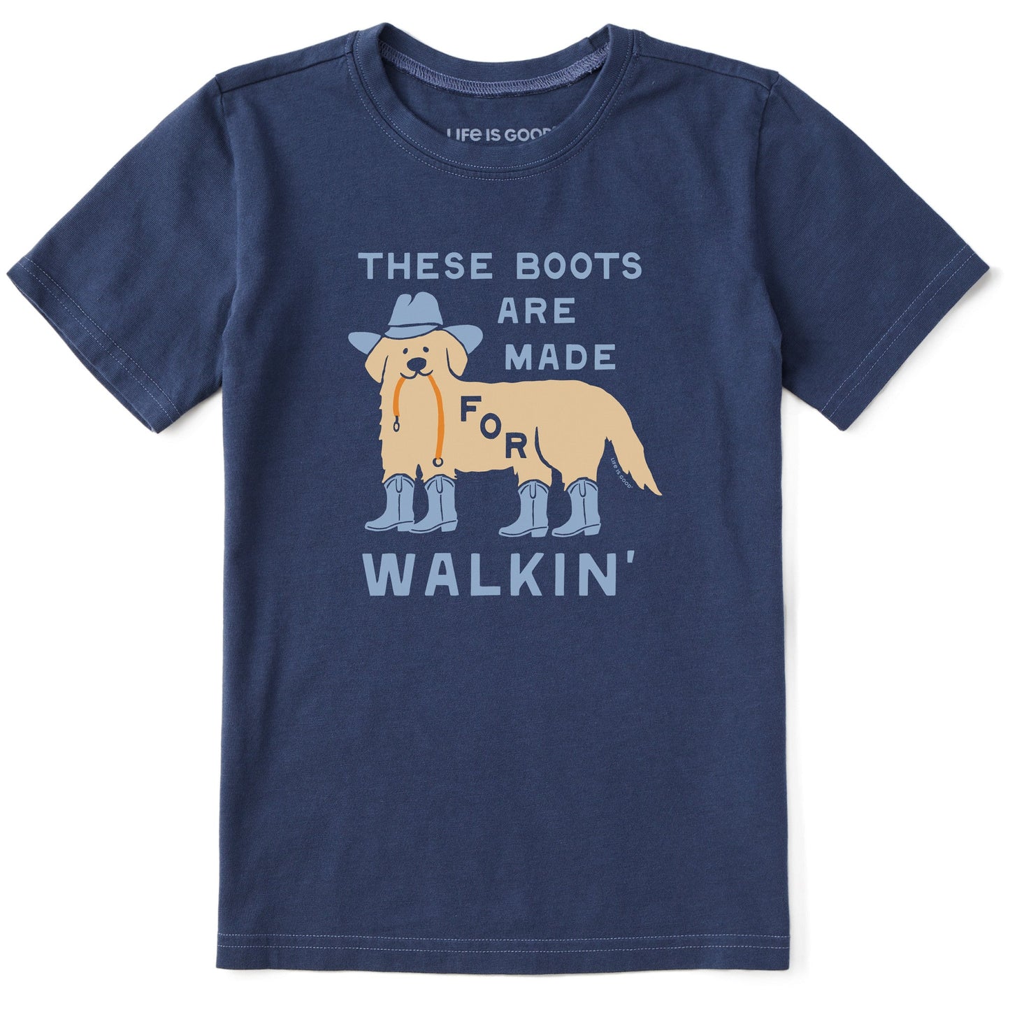 Kids These Boots are Made for Walkin Dog Short Sleeve Crusher Tee