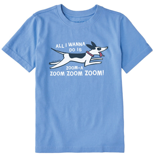Kids Zoom Zoom Dog Short Sleeve Crusher Tee