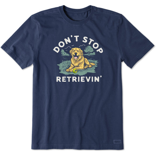 Men's Don't Stop Retrievin' Golden Short Sleeve Crusher Tee