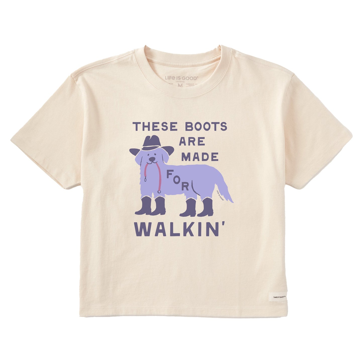 Women's These Boots are Made for Walkin Dog Short Sleeve Crusher Boxy Tee