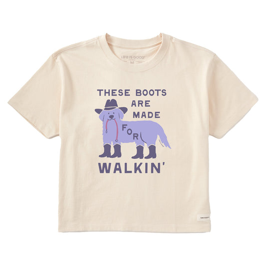 Women's These Boots are Made for Walkin Dog Short Sleeve Crusher Boxy Tee