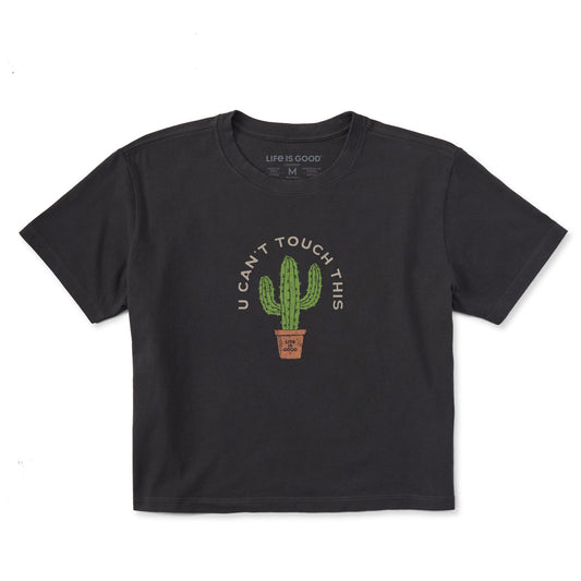 Women's U Can't Touch This Cactus Short Sleeve Crusher Boxy Tee