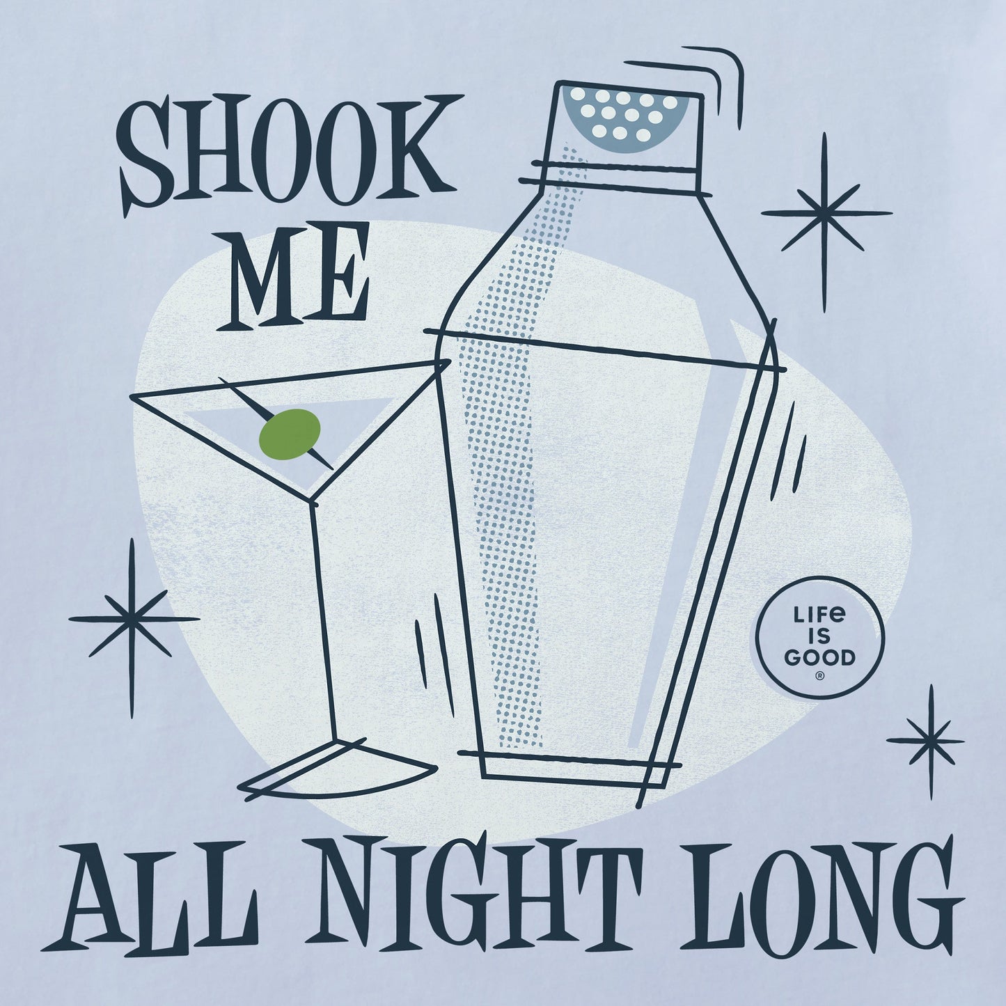 Women's Shook Me All Night Long Cocktail Short Sleeve Crusher Boxy Tee