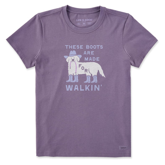Women's These Boots are Made for Walkin Dog Short Sleeve Crusher Tee