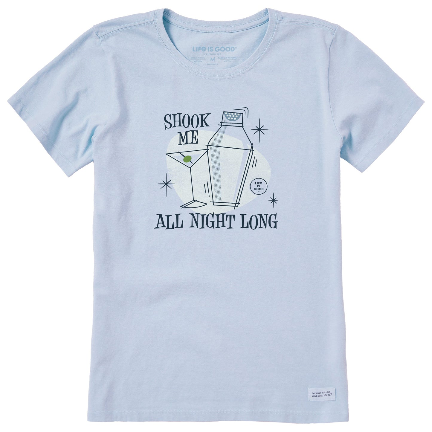 Women's Shook Me All Night Long Cocktail Short Sleeve Crusher Tee
