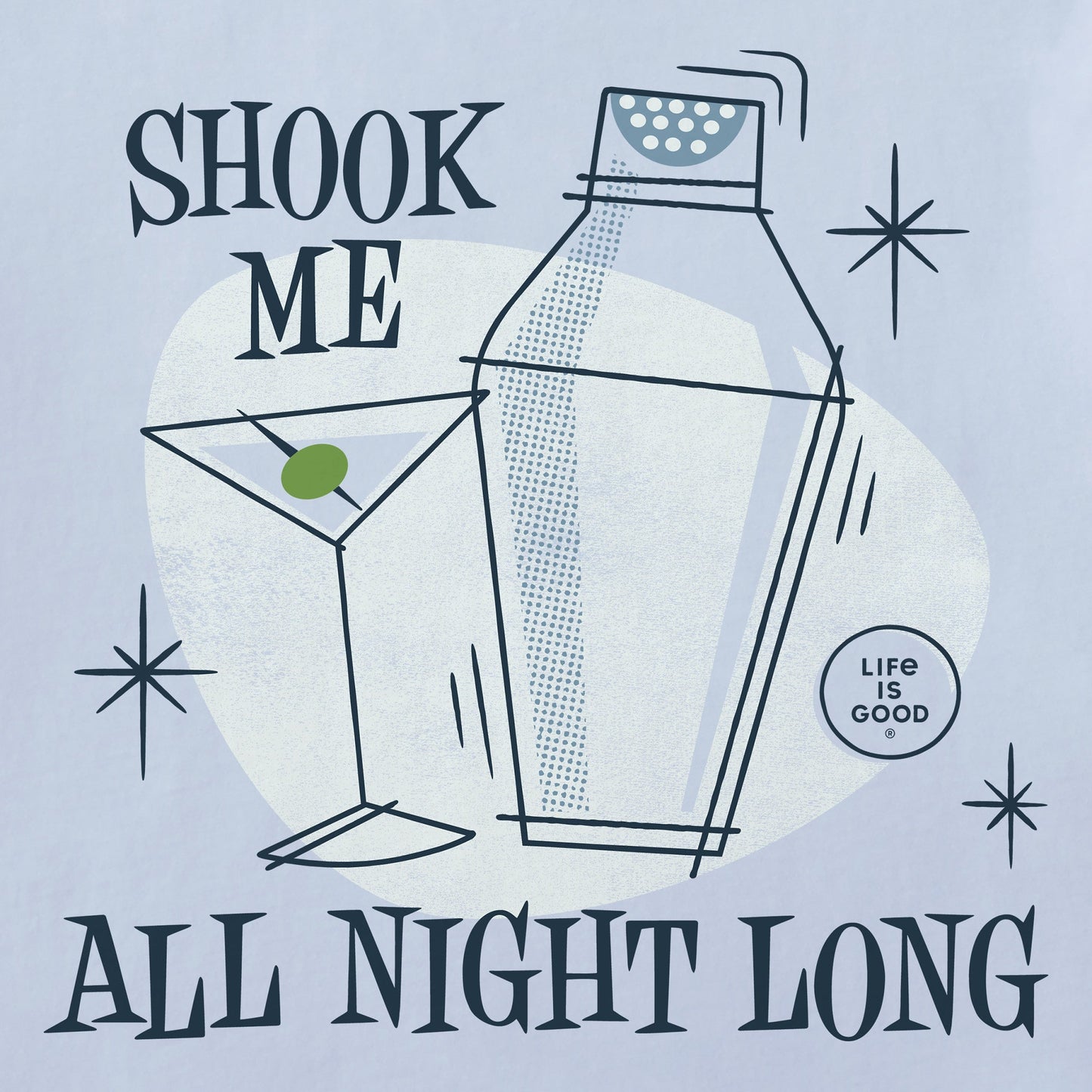 Women's Shook Me All Night Long Cocktail Short Sleeve Crusher Tee