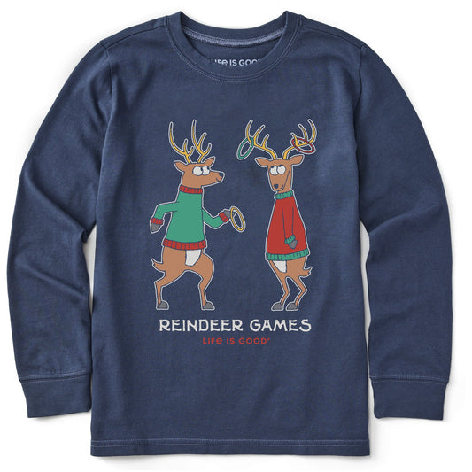 Kids Reindeer Games Ring Toss Long Sleeve Crusher Tee