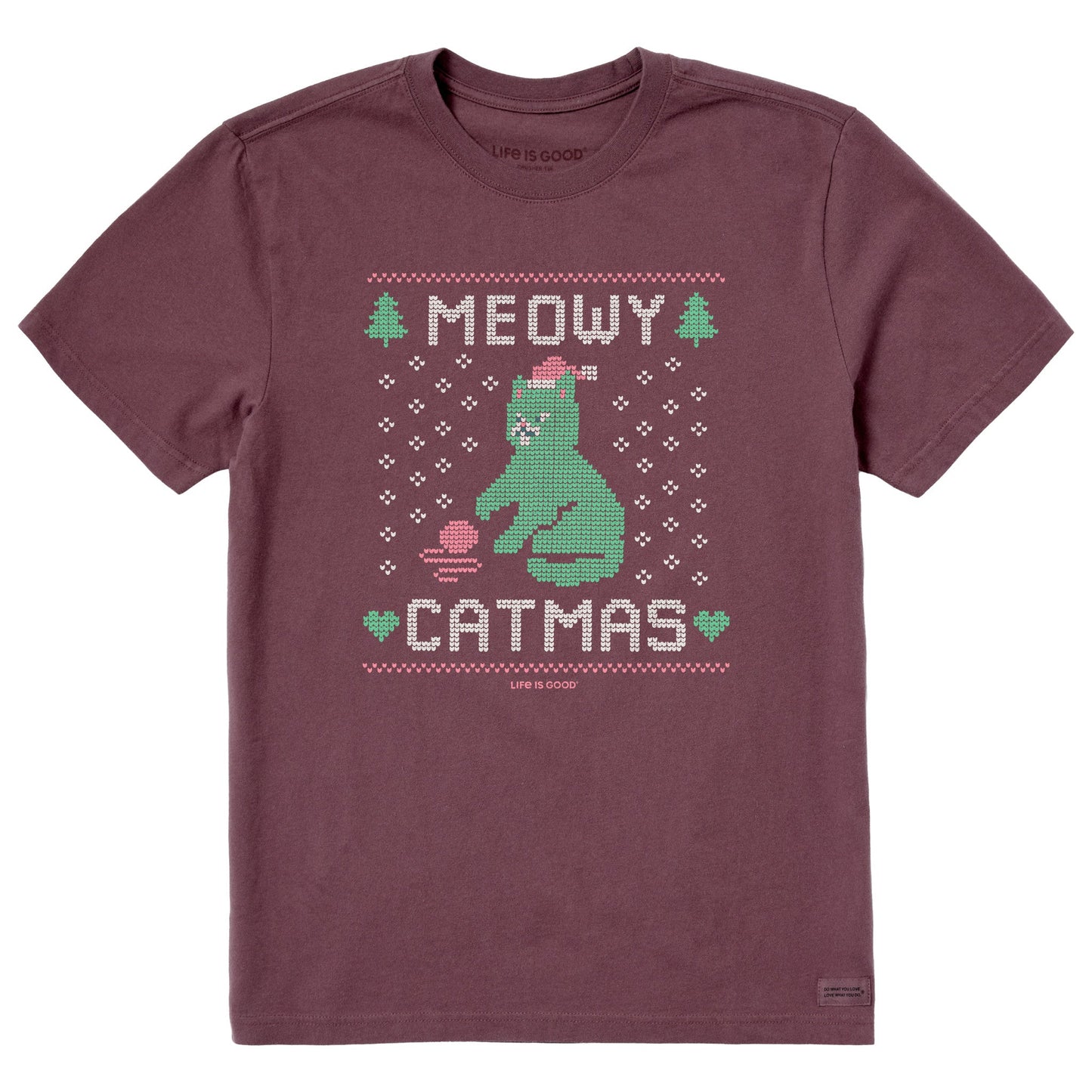 Men's Meowy Catmas Sweater Short Sleeve Crusher Tee