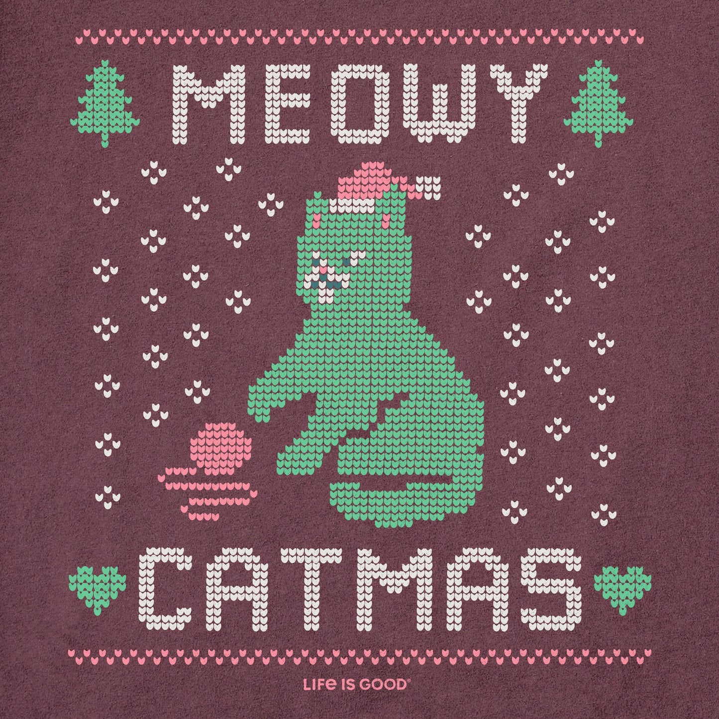 Men's Meowy Catmas Sweater Short Sleeve Crusher Tee