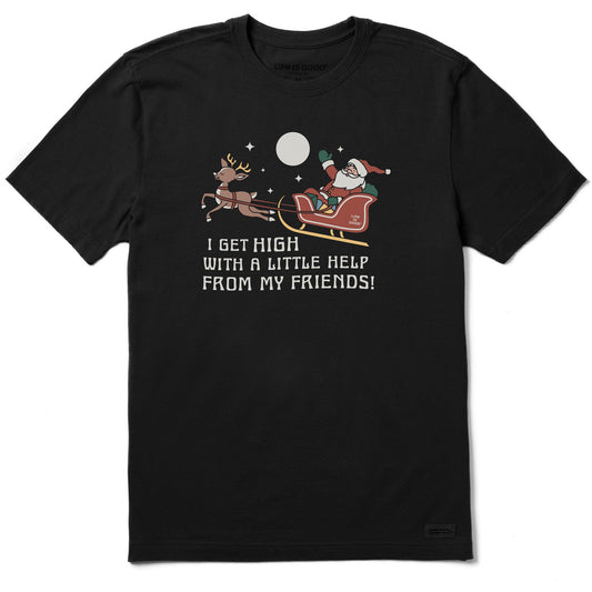 Men's Santa Get High with Friends Short Sleeve Crusher Tee