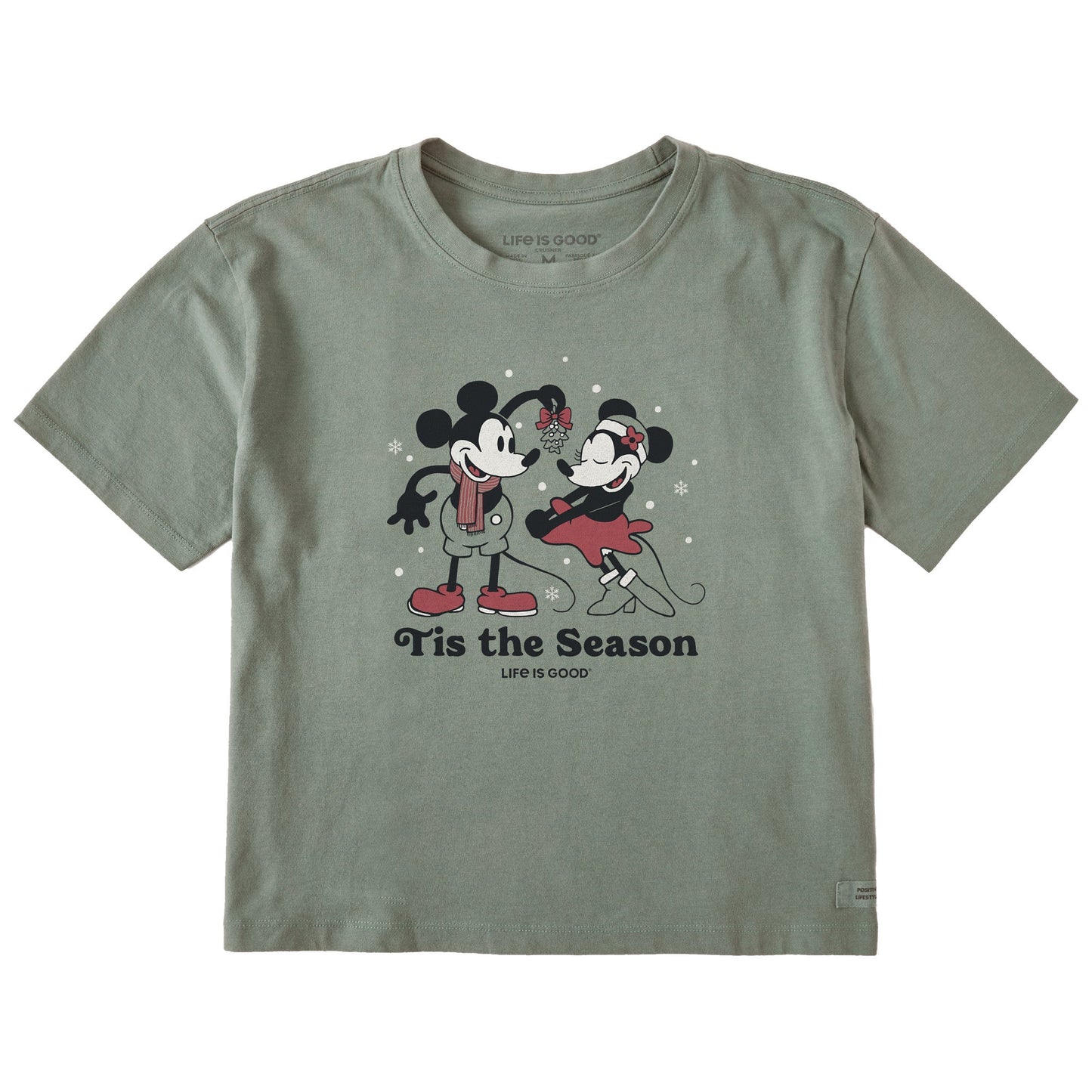 Women's Tis The Season Willie Mistletoe Short Sleeve Crusher Boxy Tee