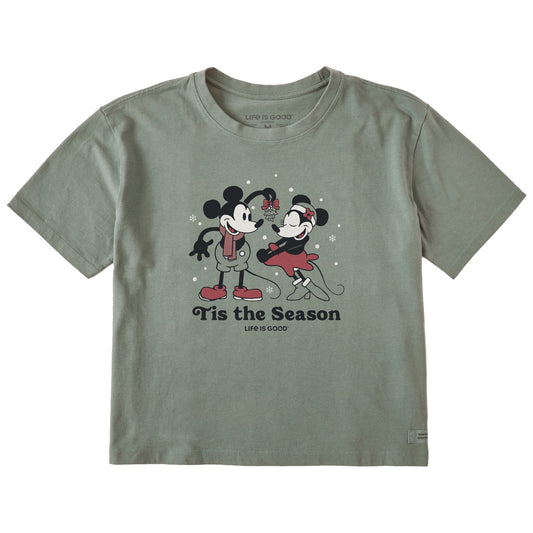 Women's Tis The Season Willie Mistletoe Short Sleeve Crusher Boxy Tee