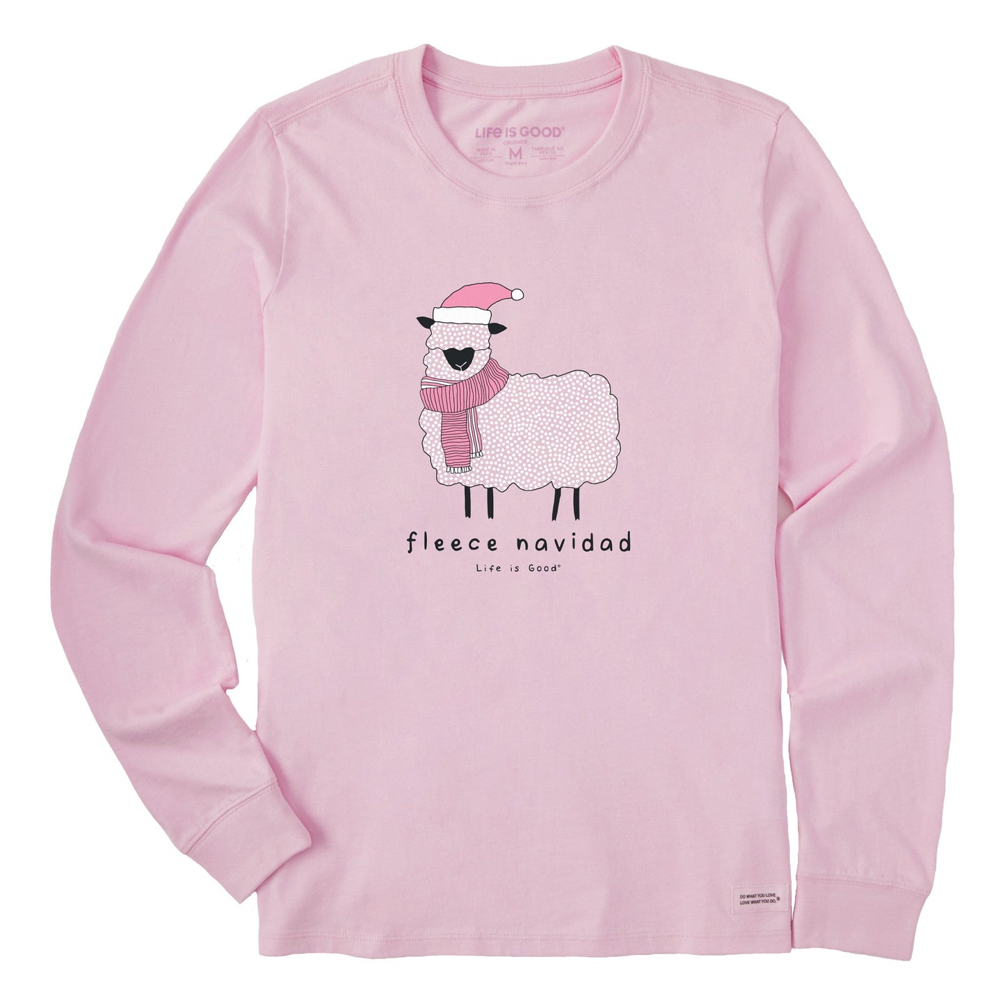 Women's Fleece Navidad Sheep Long Sleeve Crusher Tee