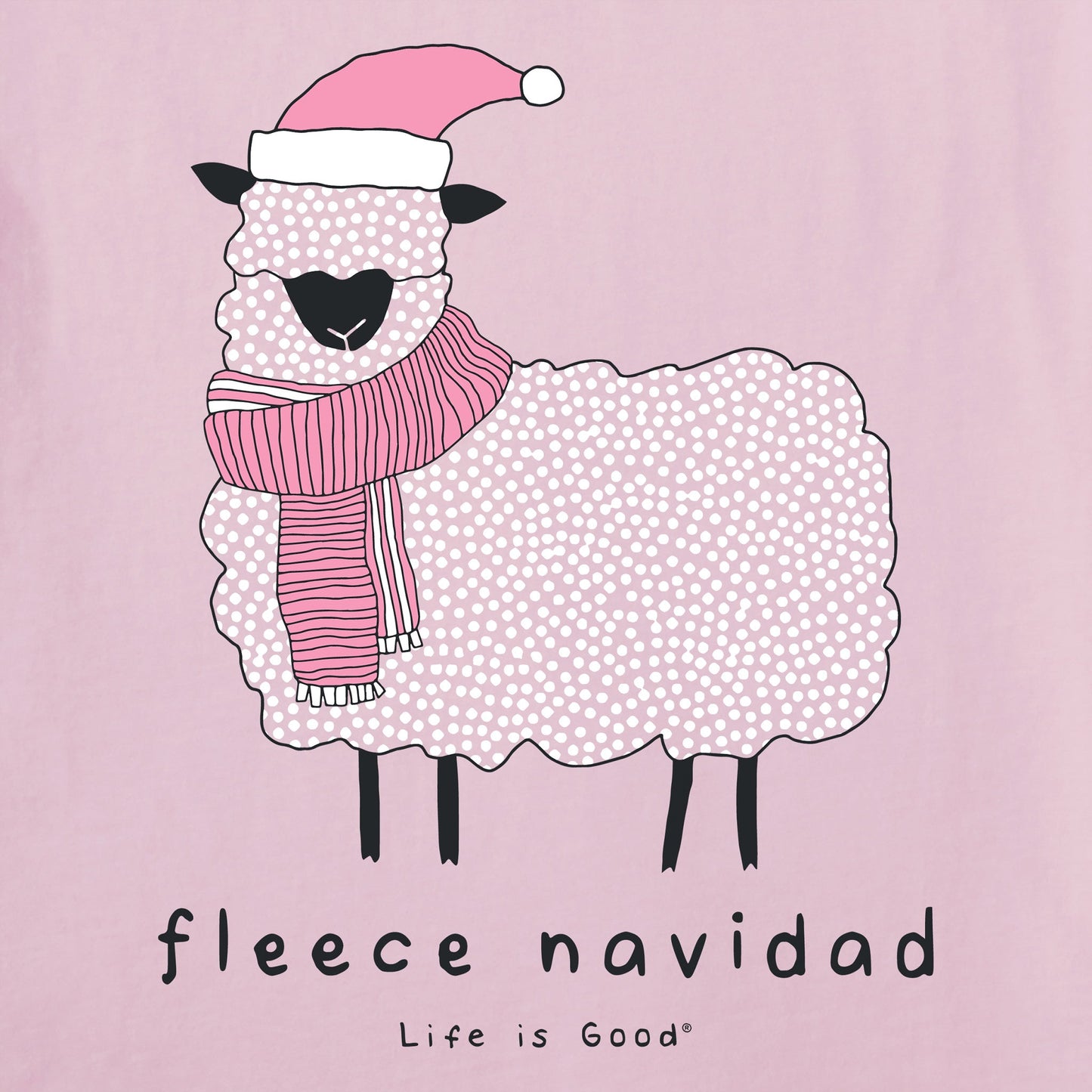 Women's Fleece Navidad Sheep Short Sleeve Crusher Tee