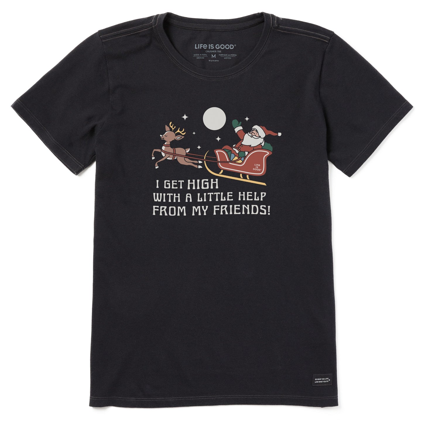 Women's Santa Get High with Friends Short Sleeve Crusher Tee