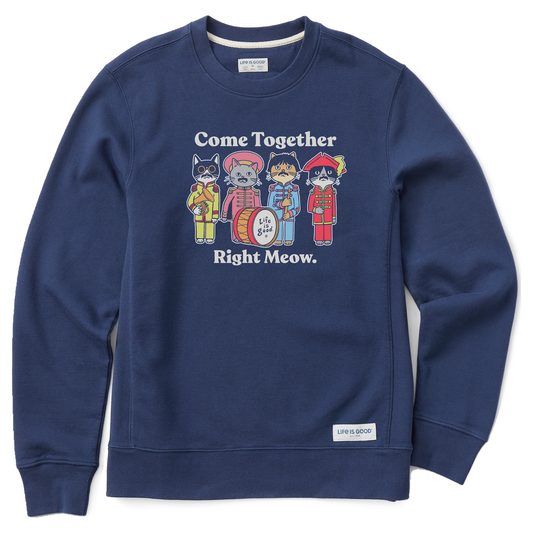 Men's Come Together Right Meow Simply True Fleece Crew