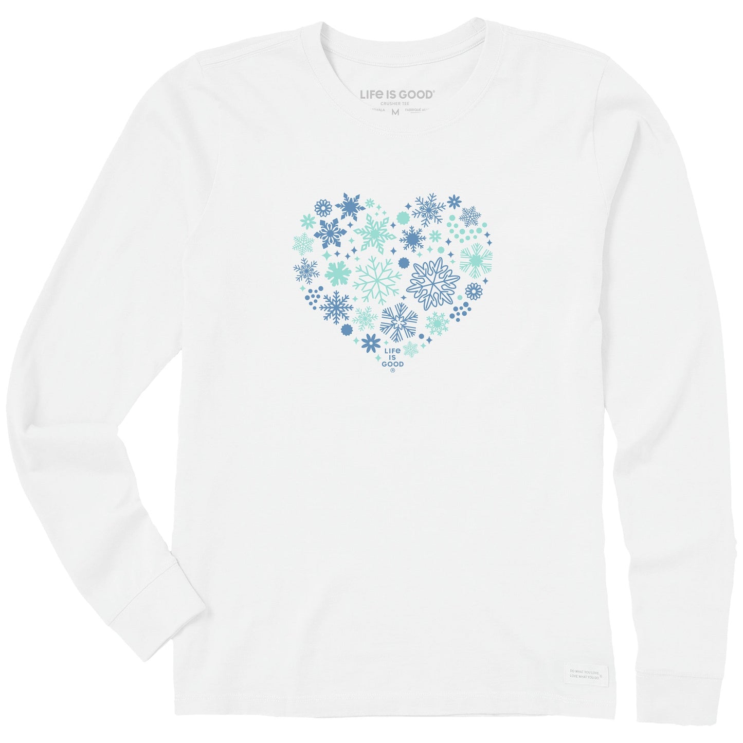 Women's Snowflake Heart Long Sleeve Crusher Tee