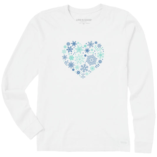 Women's Snowflake Heart Long Sleeve Crusher Tee