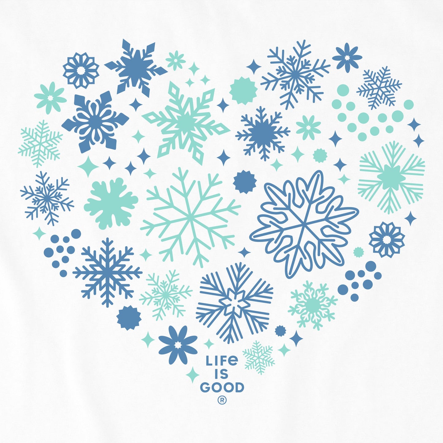 Women's Snowflake Heart Long Sleeve Crusher Tee