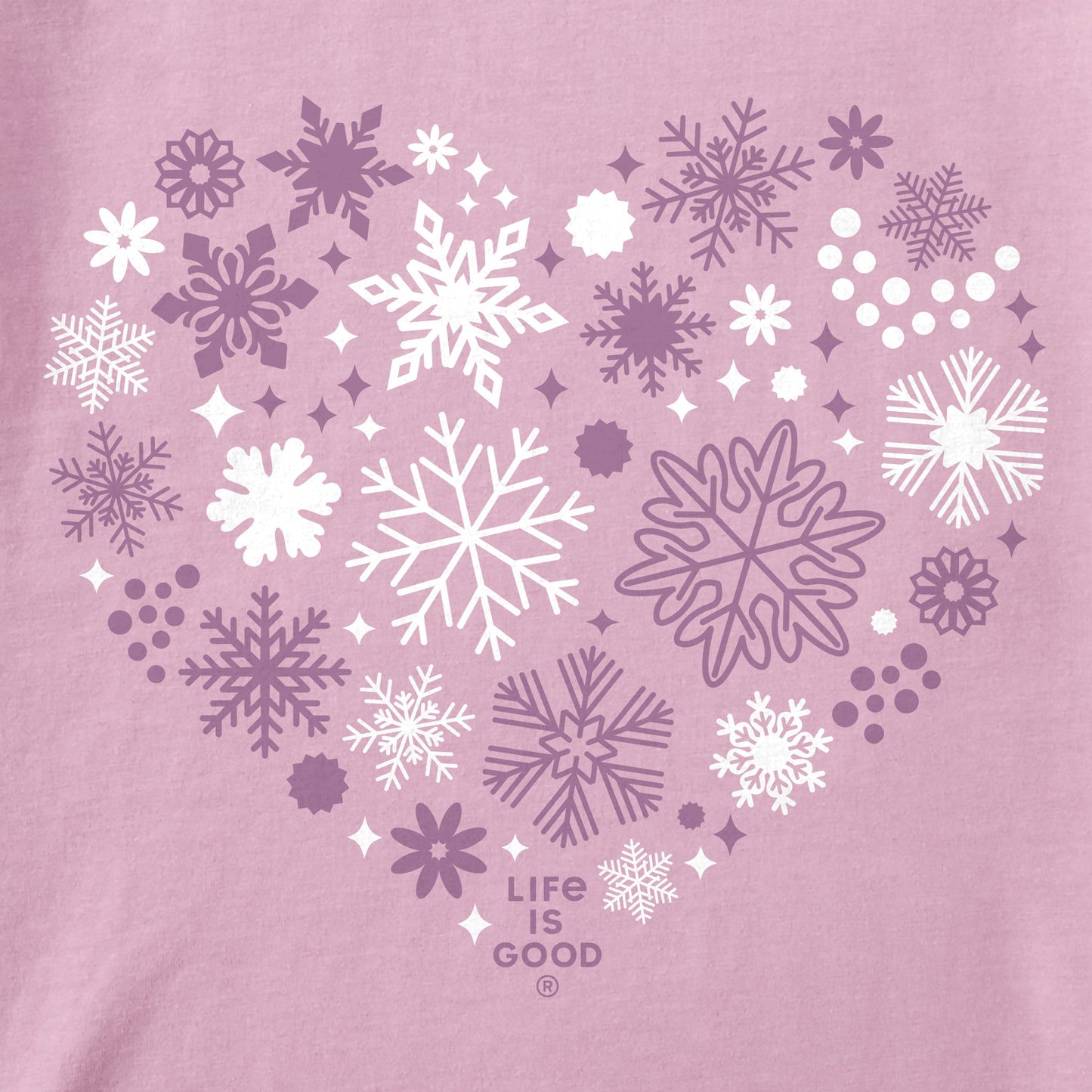 Women's Snowflake Heart Long Sleeve Crusher Tee