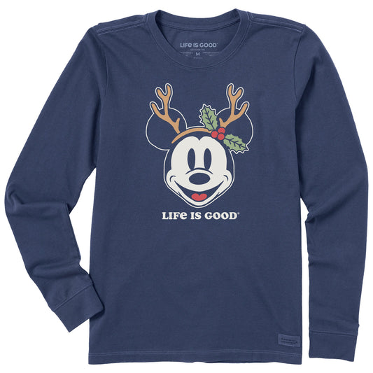 Women's Willie Reindeer Ears Long Sleeve Crusher Tee