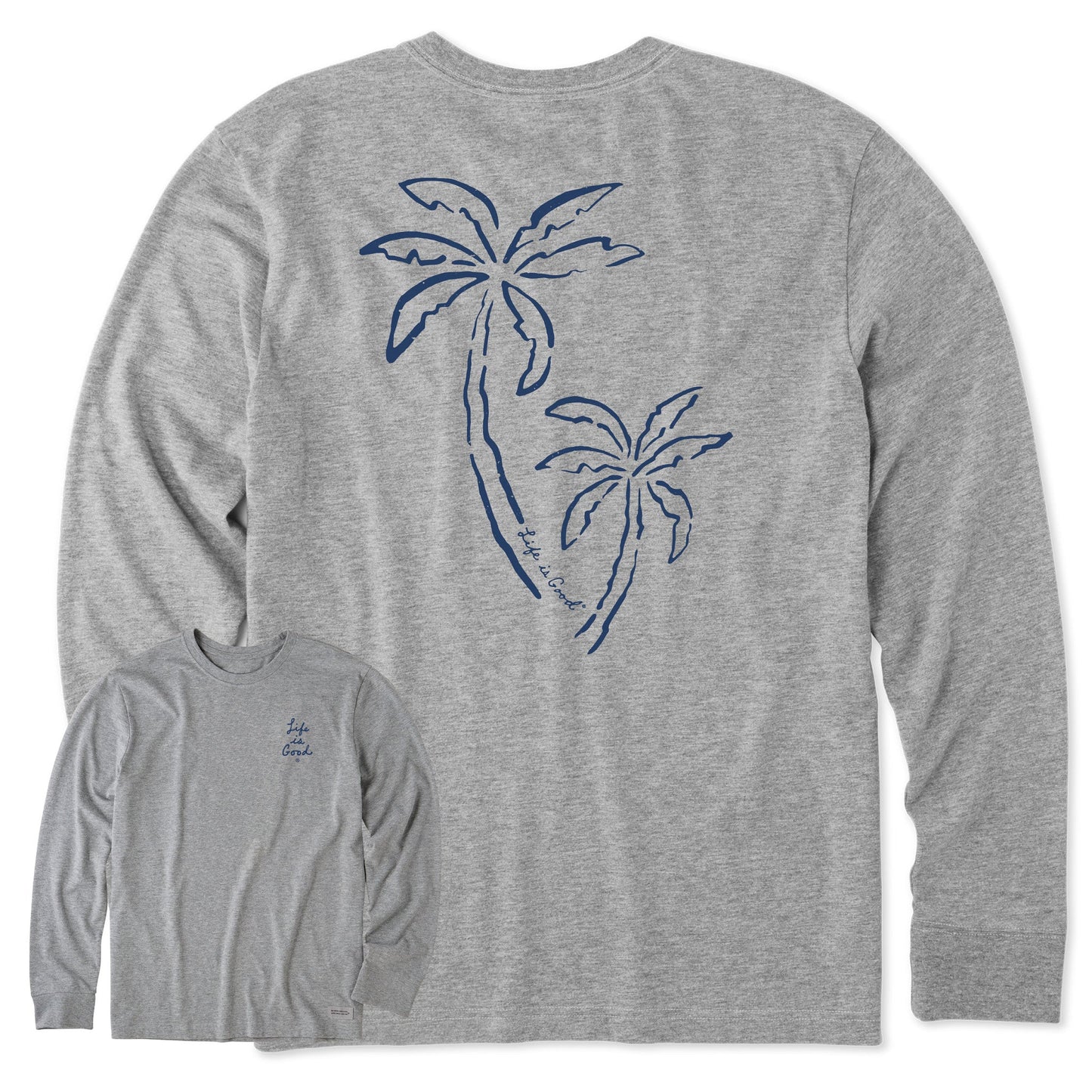 Men's Two Simple Palms Long Sleeve Crusher Tee