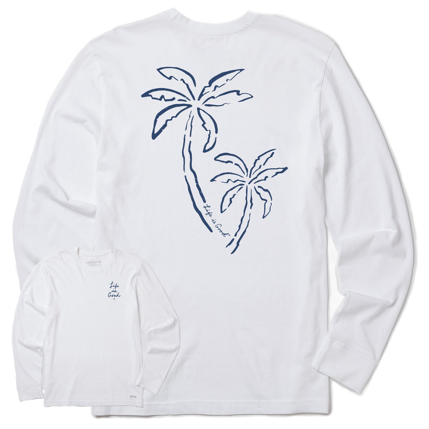 Men's Two Simple Palms Long Sleeve Crusher Tee
