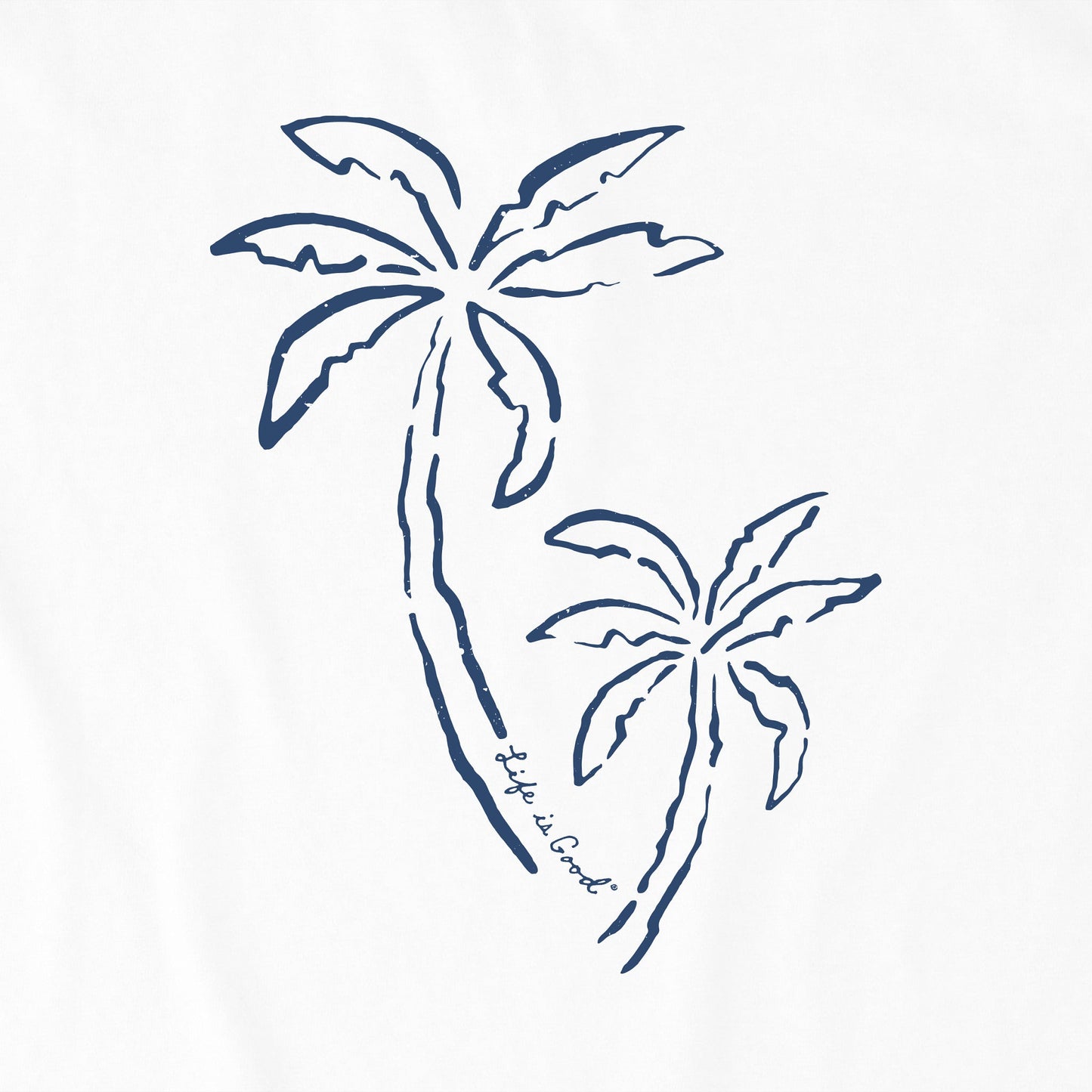 Men's Two Simple Palms Long Sleeve Crusher Tee