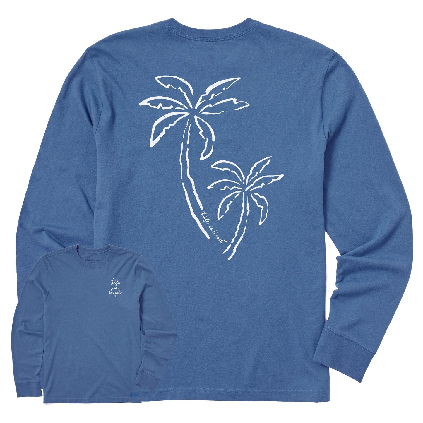Men's Two Simple Palms Long Sleeve Crusher Tee
