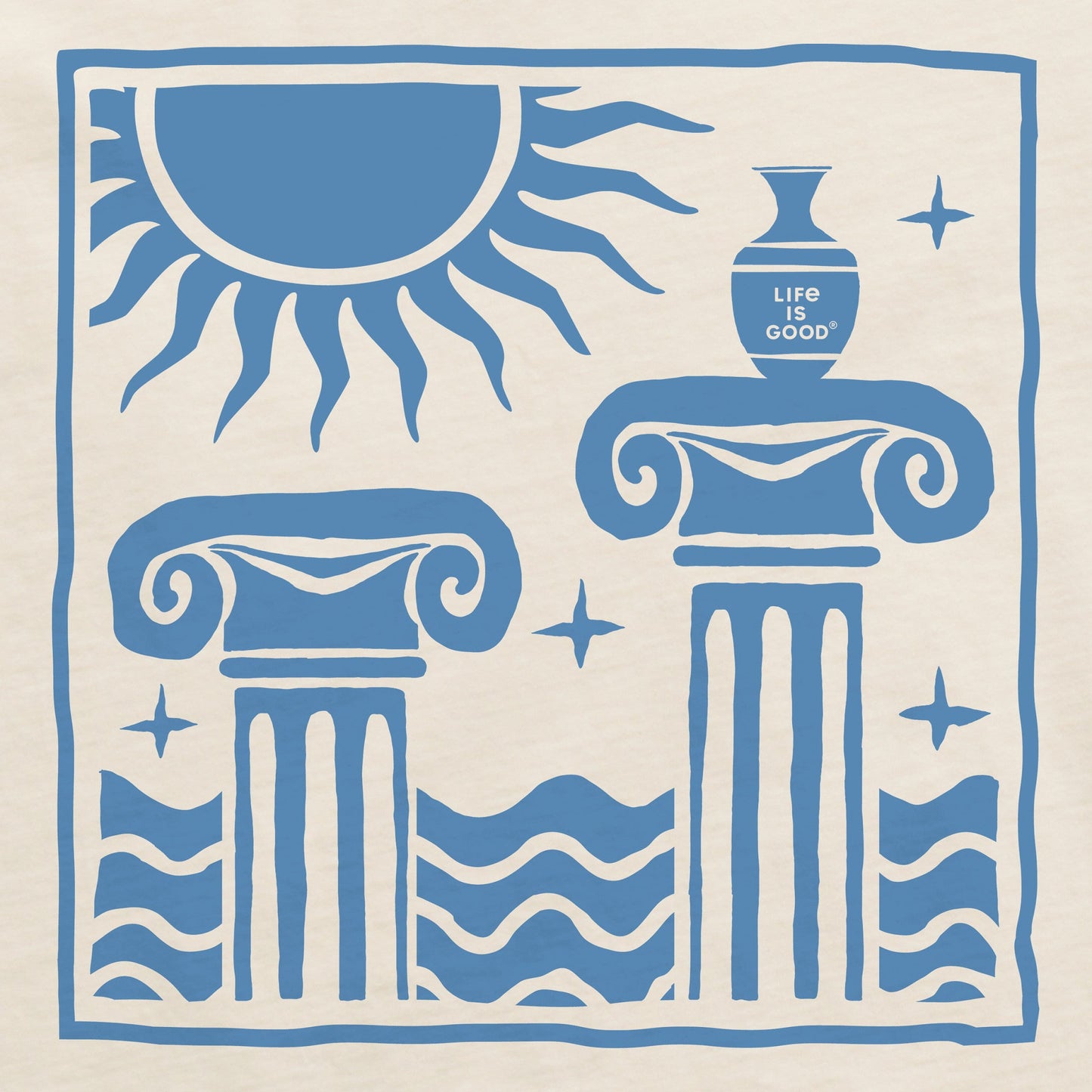 Women's Grecian Columns Short Sleeve Crusher Boxy Tee