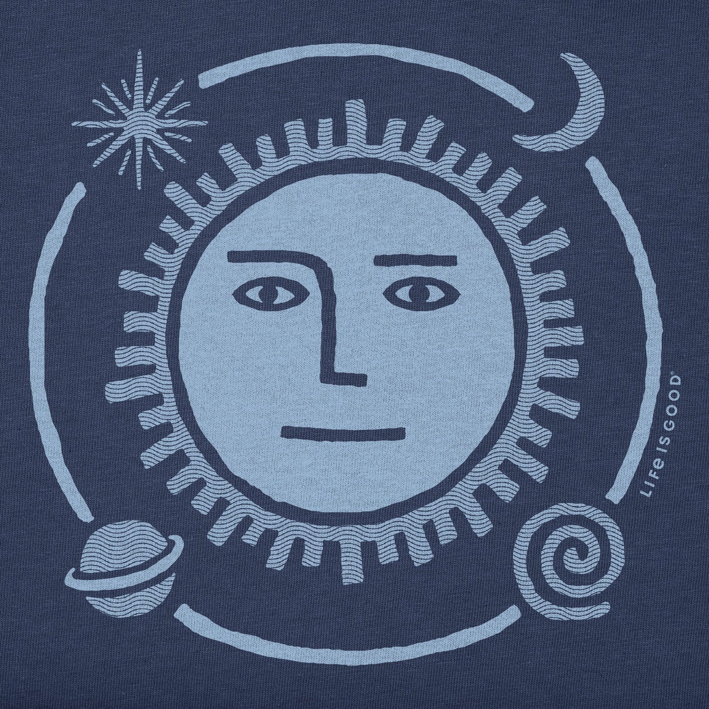 Women's Celestial Sun Face Short Sleeve Crusher Boxy Tee