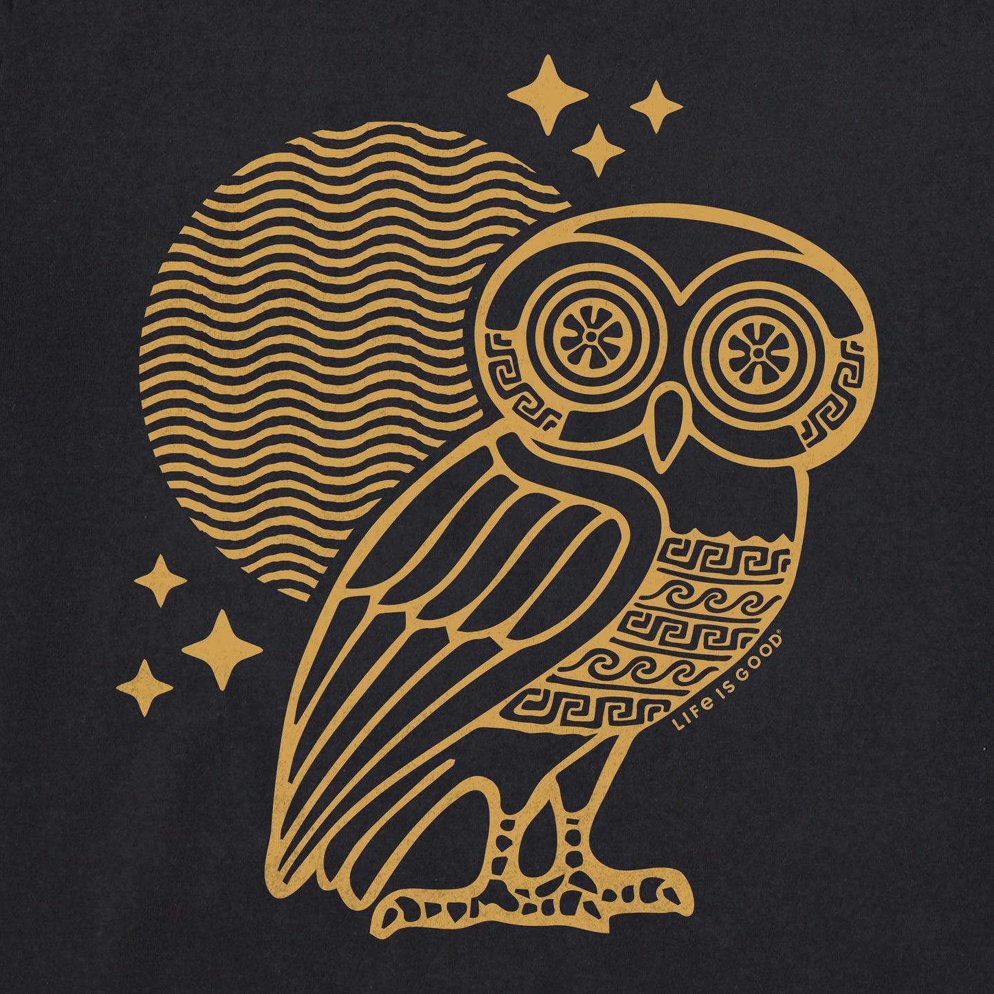 Women's Ancient Greek Owl Short Sleeve Crusher Tee