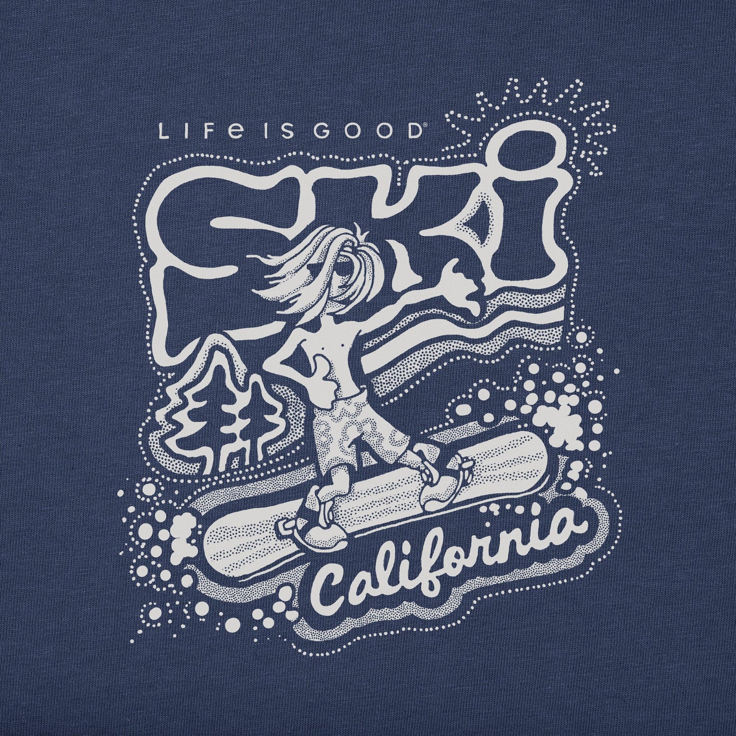 Men's Ski California Snowboard Long Sleeve Crusher Tee