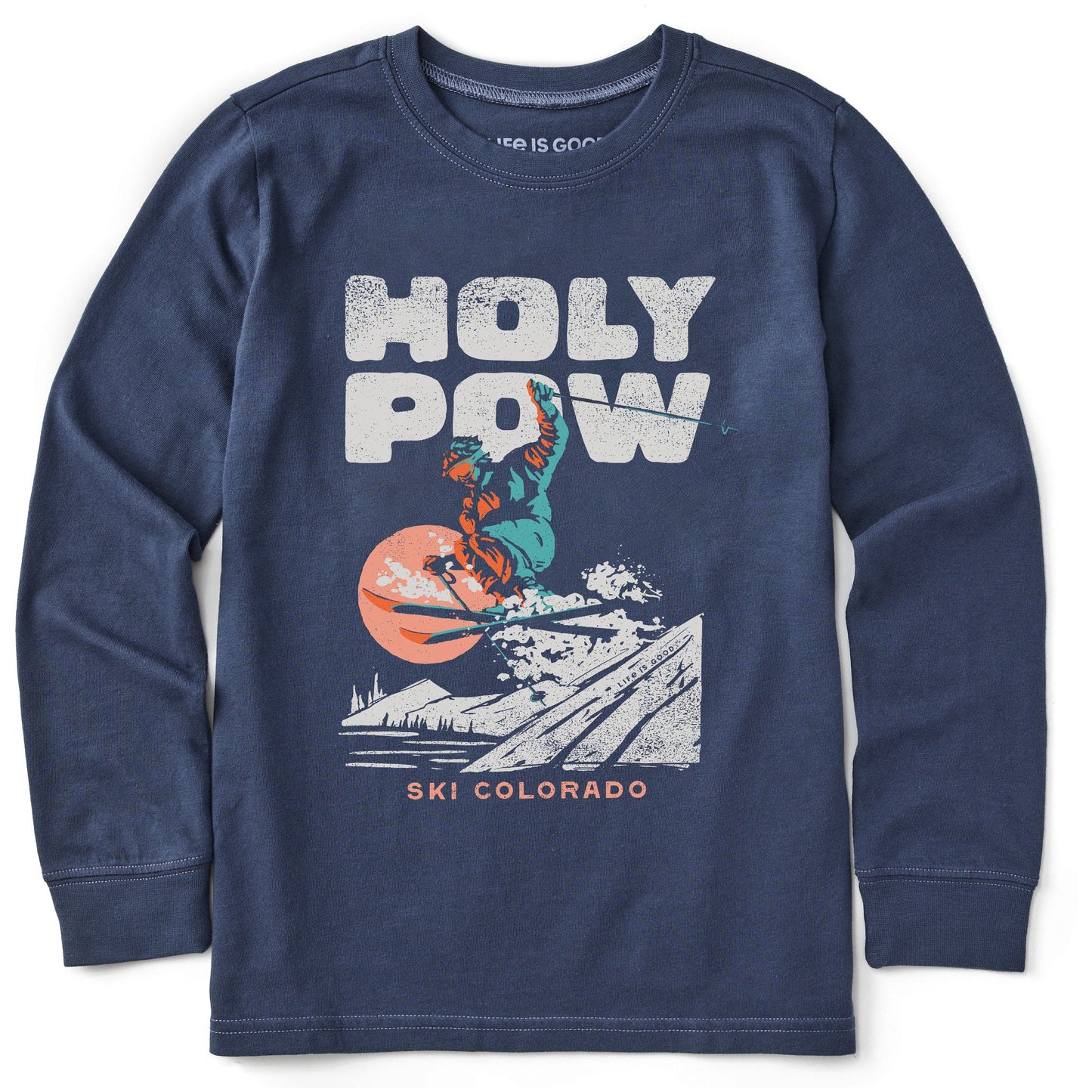 Kids Holy Pow Ski Colorado Long Sleeve Crusher Tee