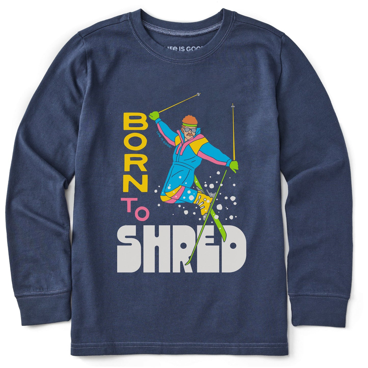 Kids Born to Shred Long Sleeve Crusher Tee